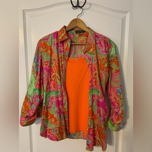 Ralph Lauren Multicolor Paisley Top
